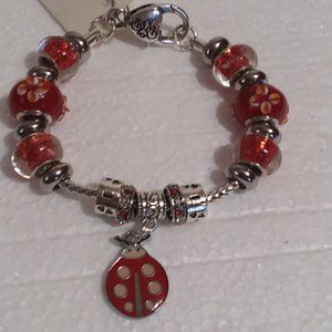 #1-7" Bracelet-Ladybug Glass Beads